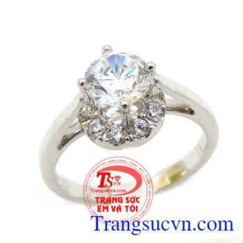 Nhẫn nữ vàng tây dành cho phái đẹp phù hợp làm quà tặng sinh nhật hoặc trong các dịp ý nghĩa Nhẫn vàng 18k nhập trắng