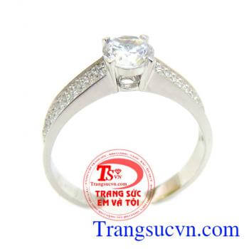 Nhẫn vàng trắng 18k nữ nhập bảo hành 12 tháng giao toàn quốc,Nhẫn vàng trắng 18k nữ thanh toán an toàn,khách hàng ưa chuộng