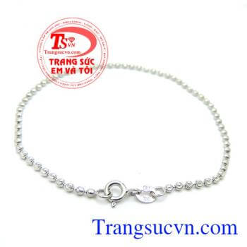 Giao toàn quốc. Lắc bi vàng trắng 18k