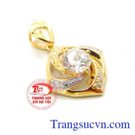 Mặt vàng 10k đá trắng