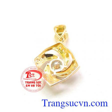 Mặt vàng 10k đá trắng