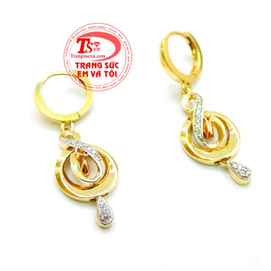 Bông tai vàng italy 18k