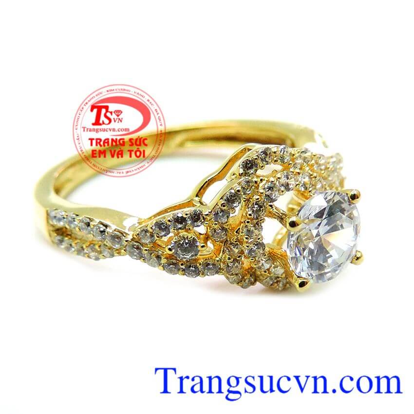 Nhẫn nữ vàng trắng 18k (75%Au) dành cho phái đẹp, đeo hợp thời trang và quý phái