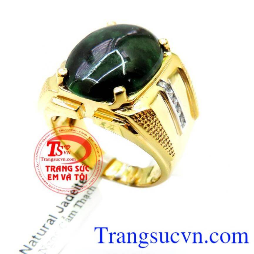 Nhẫn nam vàng Jadeite Mệnh Hỏa