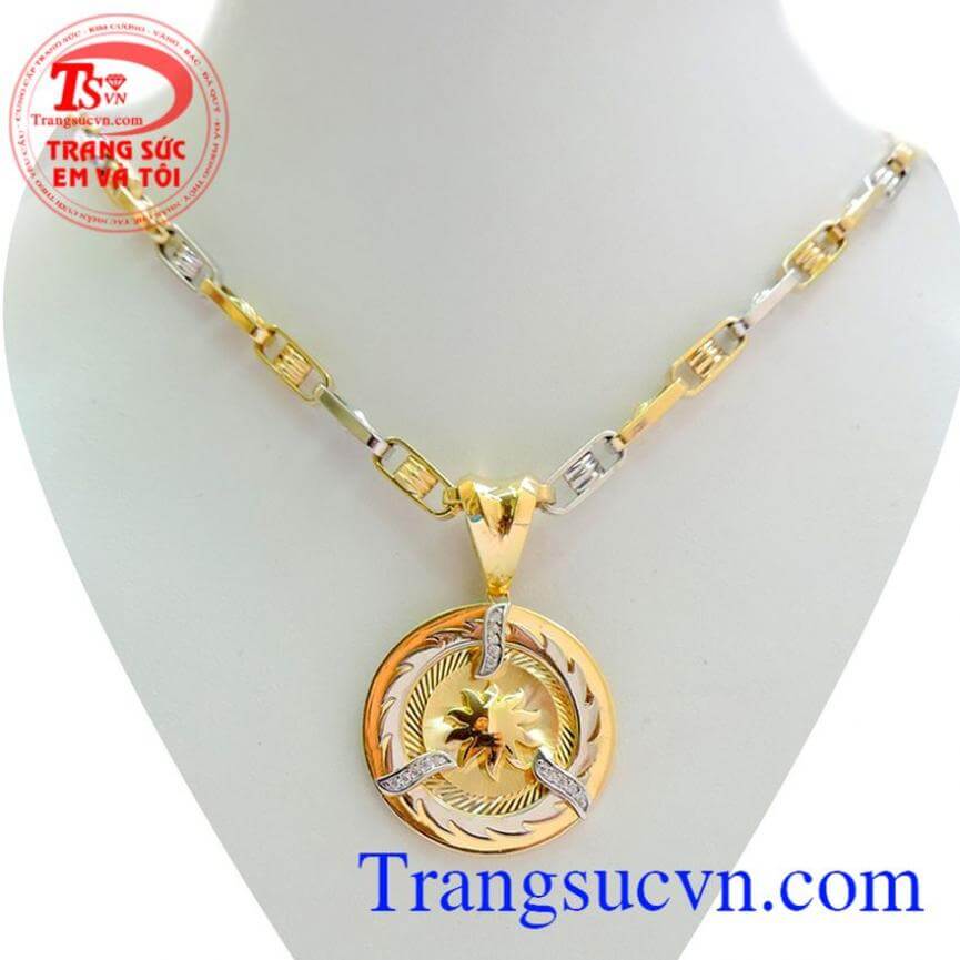 Mặt dây chuyền vàng 18k+Dây vàng italy