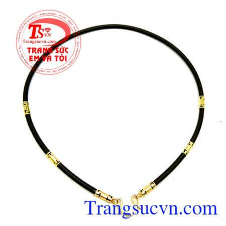 Dây cao su bọc vàng 14k đeo bền đẹp hợp với mặt dây chuyền đá bọc vàng
