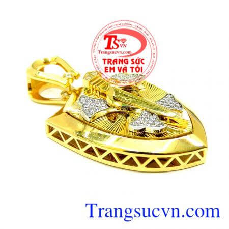 Mặt khiên vàng 18k bảo hành 1 năm, Khách hàng nam Bình chọn nhiều năm,