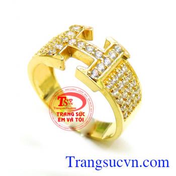 Nhẫn nữ chữ H,nhẫn nữ vàng tây,được thiết kế tinh tế,Nhẫn nữ chữ H đeo xinh xinh trên ngón tay đeo nhẫn,Nhẫn nữ chữ H bảo hành 6 tháng giao Nhẫn nữ chữ H toàn quốc, thanh toán an toàn.