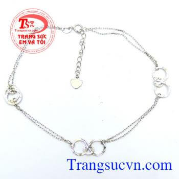 Lắc chân vàng trắng đẹp rất nữ tính và phù hợp mới mọi trang phục, bảo hành 1 năm, giao toàn quốc thanh toán an toàn