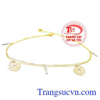 Lắc chân chìa khóa vàng tình yêu bảo đảm chất lượng vàng đeo bền đẹp mới nét trẻ riêng,