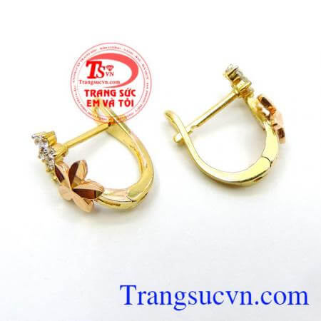 Hoa tai vàng bốn mùa yêu thương xinh xắn bảo hành 12 tháng.