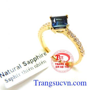 Nhẫn nữ sapphire lam tài lộc bảo hành 1 năm,giao Nhẫn nữ sapphire lam tài lộc toàn quốc thanh toán an toàn