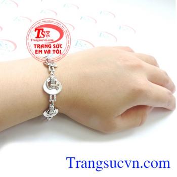 Lắc vàng trắng 18k nữ bảo hành 1 năm, thu mua lại vĩnh viễn. 