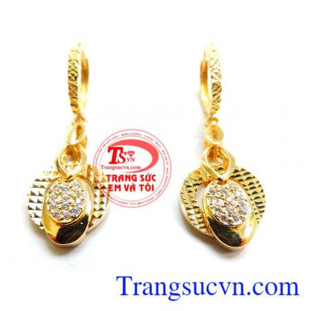 Hoa tai vàng 18k nữ thanh toán an toàn