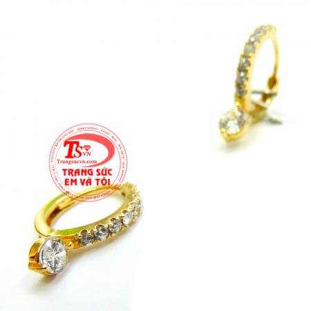 Hoa tai vàng Ý 18k đẹp,Giao Hoa tai vàng Ý 18k đẹp toàn quốc, bảo hành hoa tai vàng 1 năm, thanh toán an toàn.