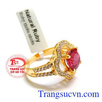 Nhẫn vàng ruby tình yêu sức mạnh đích thực,Nhẫn nữ vàng 14k gắn đá quý Ruby thiên nhiên Có giấy kiểm định đá quý và Vàng, Nhẫn vàng ruby tình yêu Bảo hành 1 năm, Món quà ý nghĩa dành cho tình yêu.