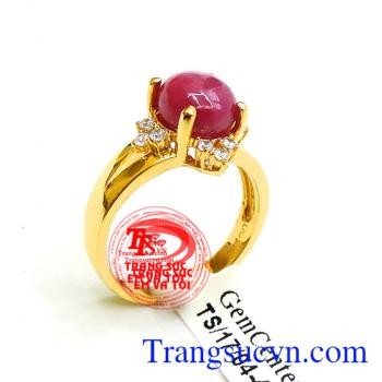 Nhẫn vàng ruby sắc son giữ trọn lời thề,Với thiết kế nhẫn nữ gắn đá quý ruby mang năng lượng tốt cho người đeo,Nhẫn vàng ruby sắc son Có GIẤY KIỂM ĐỊNH ĐÁ QUÝ và VÀNG