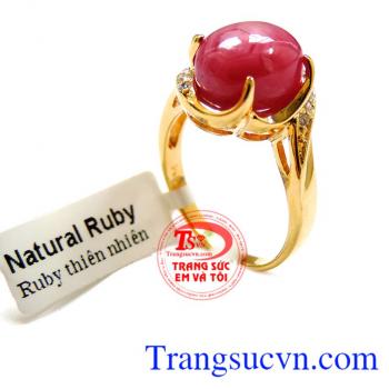 Nhẫn đá quý ruby thiên nhiên Có giấy kiểm định đá quý và vàng, nhẫn nữ vàng 14k đá ruby bảo hành 1 năm