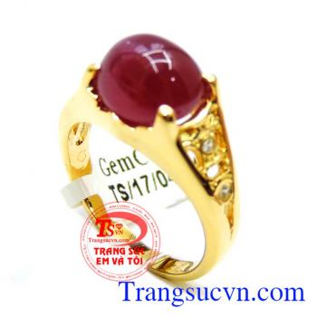 Nhẫn vàng hồng ngọc sức khỏe và may mắn,Nhẫn nữ được làm từ vàng 14k đảm bảo chất lượng,gắn đá quý Ruby thiên nhiên, một chiếc nhẫn nữ hoàn hảo, Khách hàng bình chọn nhiều năm liền 