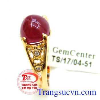 Nhẫn vàng hồng ngọc sức khỏe và may mắn,Nhẫn nữ được làm từ vàng 14k đảm bảo chất lượng,gắn đá quý Ruby thiên nhiên, một chiếc nhẫn nữ hoàn hảo, Khách hàng bình chọn nhiều năm liền 