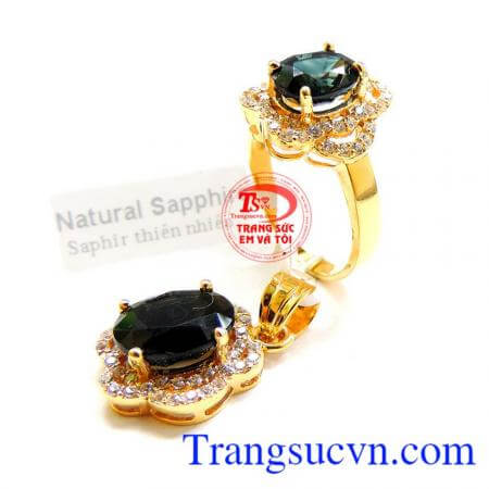 Bộ nữ trang Vàng Sapphire chất lượng, bền màu, tinh tế.