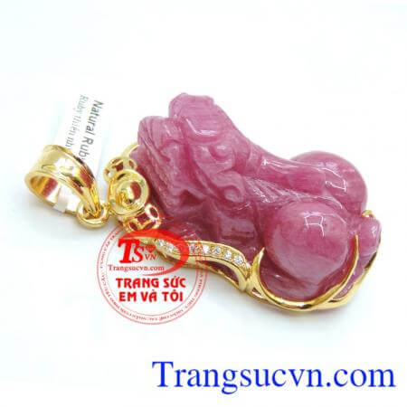 Mặt tỳ hưu ruby vàng 18k To Đẳng cấp dành cho phái mạnh Nam tính,