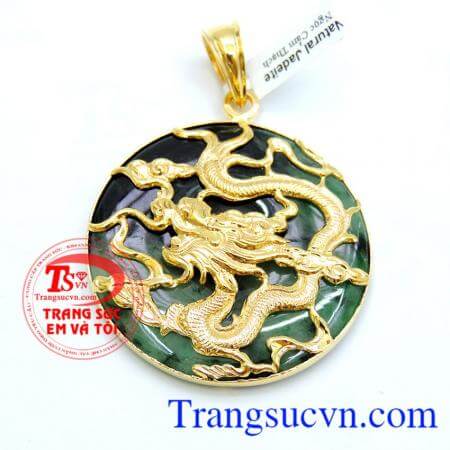 Khách hàng bình chọn,LÀ món quà dành tặng cho nam trong dịp sinh nhật và kỷ niệm ý nghĩa, Mặt Ngọc Phú Quý Rồng Vàng 18k