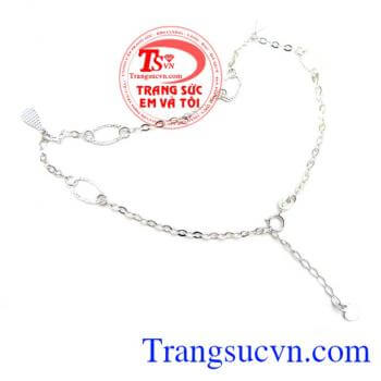 Lắc chân vàng trắng 18k
