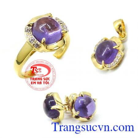 Bộ trang sức Vàng Amethyst