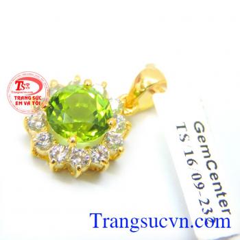 Giao nhẫn Periodt, mặt Peridot, hoa tai Peridot thiên nhiên. Bộ Nhẫn Hoa tai Mặt Vàng Peridot