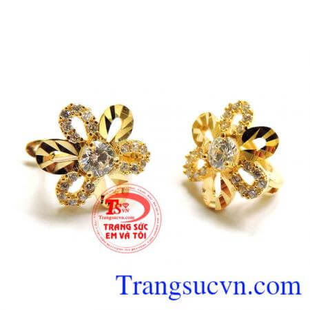 Hoa tai vàng nữ giới Bảo hành 6 tháng,Giao toàn quốc thanh toán an toàn.