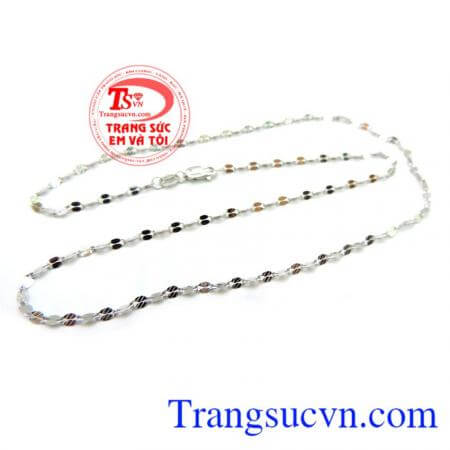 Dây chuyền vàng trắng tinh tế và nữ tính đeo bền đẹp,Chất lượng đảm bảo
