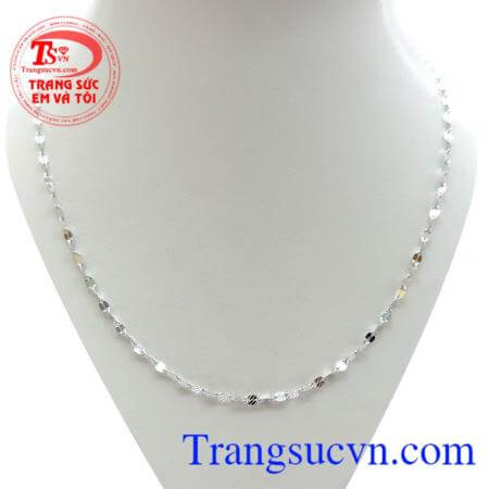 Dây vàng trắng Ý 18k Italy