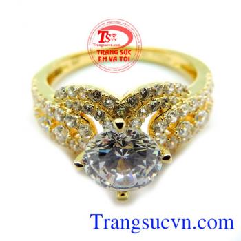 Nhẫn nữ vàng trắng 18k (75%Au) dành cho phái đẹp, đeo hợp thời trang và quý phái