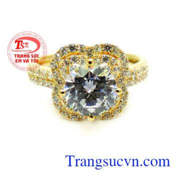 Nhẫn nữ vàng trắng 18k (75%Au) dành cho phái đẹp, đeo hợp thời trang và quý phái