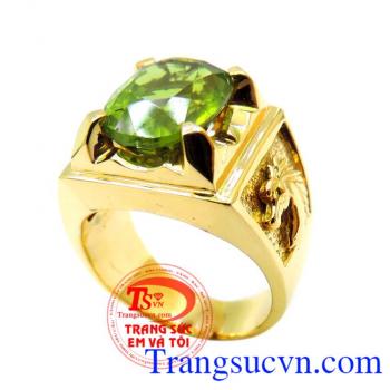 Nhẫn Peridot nam vàng Ngựa