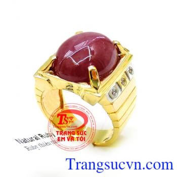 Nhẫn nam vàng 14k Ruby