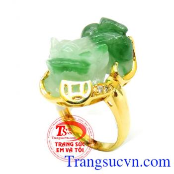 Nhẫn nữ tỳ hưu tài lộc, Nhẫn nữ vàng tây dành cho phái đẹp,Nhẫn nữ tỳ hưu tài lộc bảo hành 12 tháng.