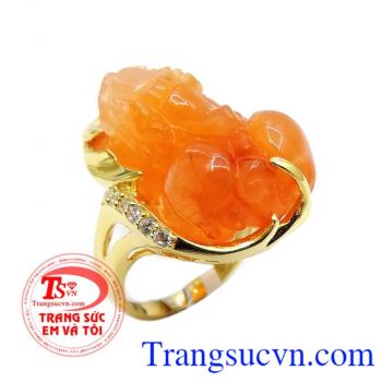 Nhẫn Vàng tỳ hưu Chalcedon