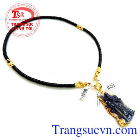 Bộ Dây Da bọc rồng Mặt Quan vân trường Sapphire Có Giấy kiểm định đá quý và vàng,