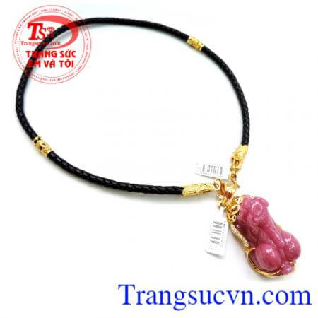 Bộ Mặt dây chuyền Tỳ hưu hồng ngọc Phù hợp với mọi người