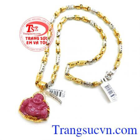 Bộ Dây chuyền 18k Mặt Phật Ruby