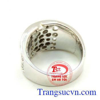 Nhẫn nam vàng trắng ý