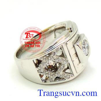 Nhẫn nam vàng trắng ý toàn quốc thanh toán an toàn tuyệt đối