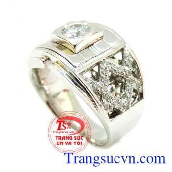 Nhẫn nam vàng trắng ý 18k đảm bảo chất lượng đảm bảo uy tín