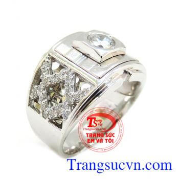 Nhẫn nam vàng trắng ý 18k đảm bảo chất lượng đảm bảo uy tín