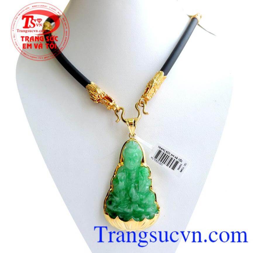 Phật Bà Ngọc Phỉ Thúy bọc vàng Dây Rồng