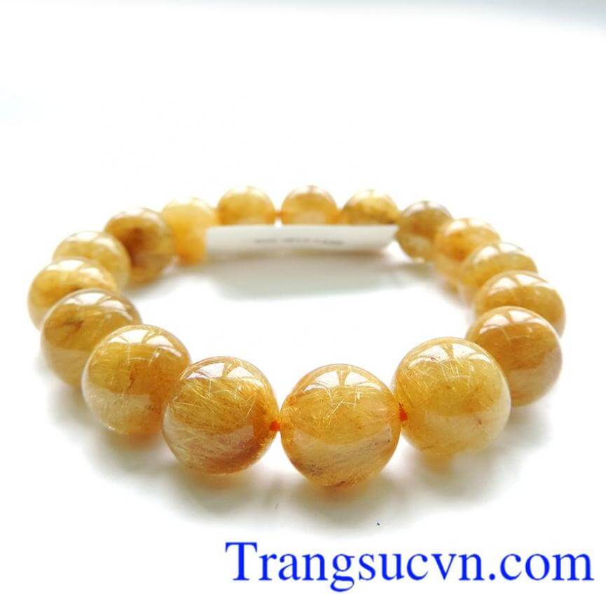 Chuỗi tay Thạch Anh Tóc vàng dày đẹp