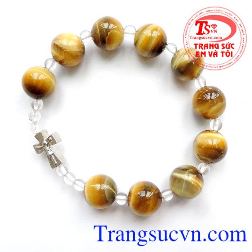 Chuỗi mân côi Mắt Hổ vàng nâu 