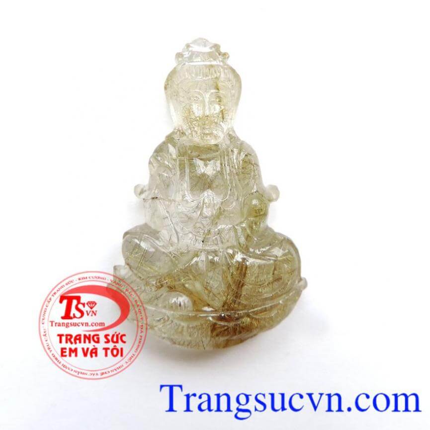  Mặt phật Quan Âm Thạch Anh Tóc